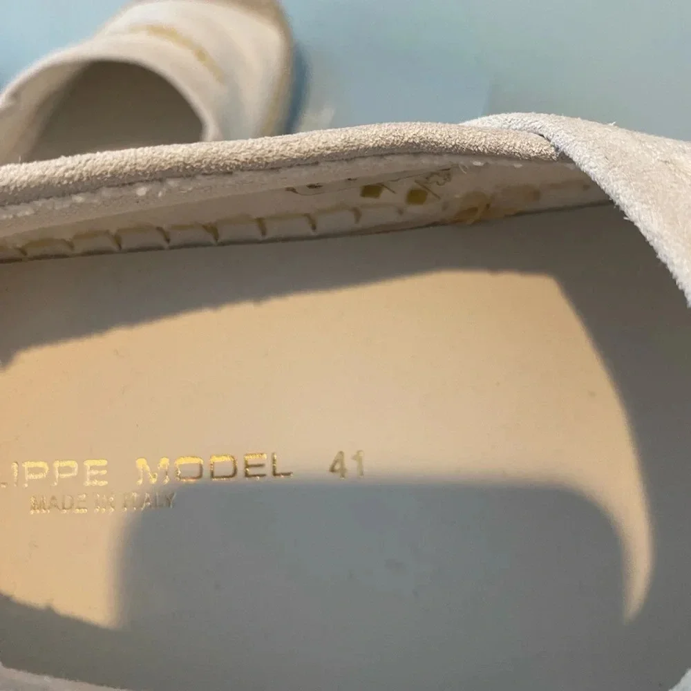 NEW Philippe Model Paris Marseille Canvas Gold Glitter Toe Espadrilles Size 41
